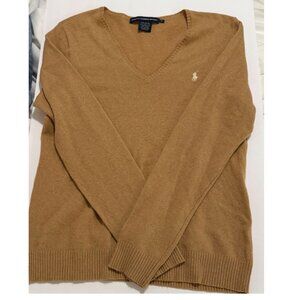 Ralph Lauren Sport VNeck Sweater Size XL Khaki/Brown Color
